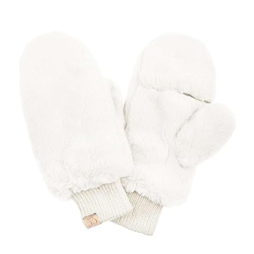 Image of C.C Kids Faux Fur Sherpa Lined Convertible Mittens