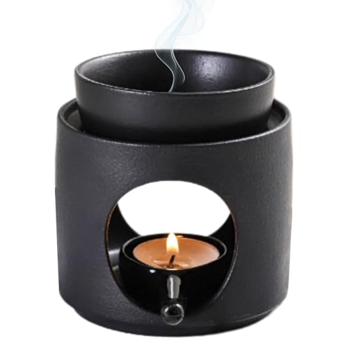 Diffusore di Oli Essenziali in Ceramica con Portacandela, Brucia Essenze Profumata, Bruciatori Aromaterapia, Lampada per Aroma a Candela, Bruciatore Olio Essenziale per Camera Letto Casa Decorazioni