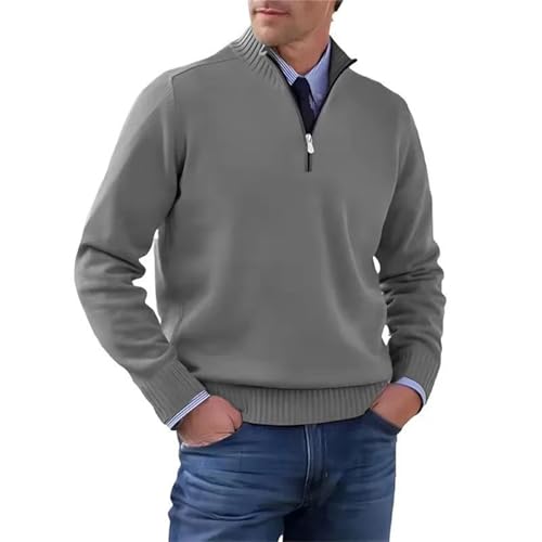 Men's Quarter Zip Up Pullover Long Sleeve Sweaters Fall Mock Neck Sweater Turtleneck Business2