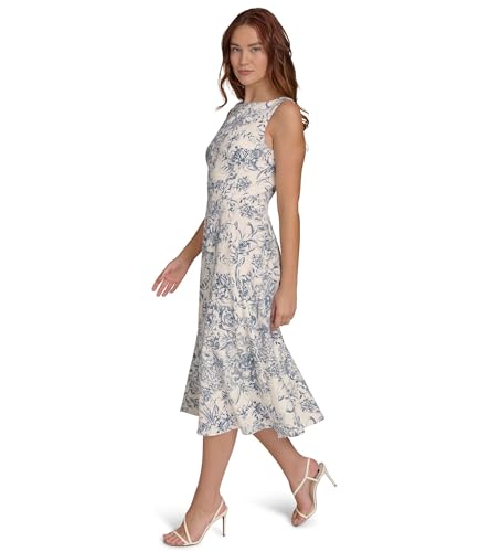 Image of Tommy Hilfiger Women's Sleeveless Boat Neck Fit & Flare Midi Dress