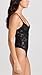 Fleur du Mal Women's Le Stretch Multifit Lace Thong Bodysuit, Black, XL