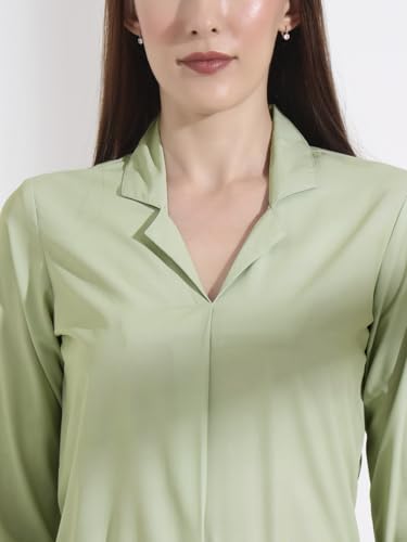 Image of Women's Regular Fit Cotton Blend Shirts with Wingtip Collar