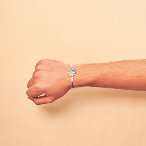 Image of Salty Rakhi for Brother & Bhaiya Bhabhi | Wrist Band Gift Pack for Sister, Bro, Bhaiya and Bhabhi | Bracelet for Men, Women | Fancy Jewellery Combo Gifts | Gift for Rakshabandhan | Traditional Rakhi Gift