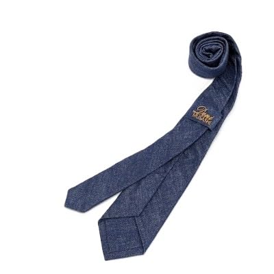 岡山産デニムネクタイ(DeniMUSASHI)ハンガーパッケージ付・インディゴ
