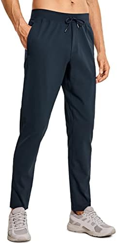 CRZ YOGA Mens 4-Way Stretch Comfy Athletic Pants 30'' - Track Hiking Golf Gym Workout Joggers Work Pants Sweatpants True Navy Medium