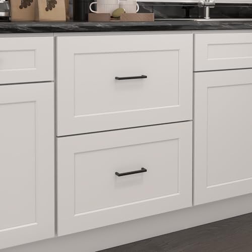 Image of Furinno Shaker Drawer Base Kitchen Cabinet with 2-Drawers, Ready to Assemble, 24 D x 24 W x 34.5 H, White