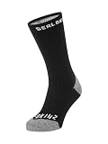 SealSkinz Unisex Allwetter Wasserdichte Socken mit Hydrostop – Mittellang, Schwarz, L, 11100063010, Black / Grey