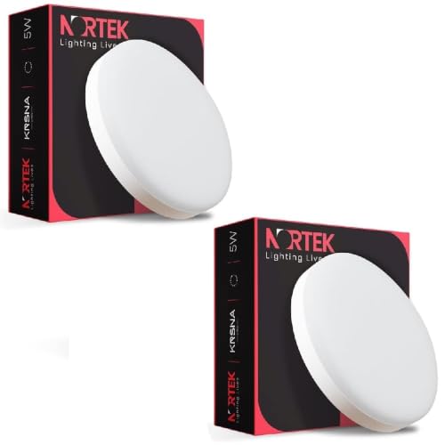 Image of Nortek Krsna 5w Surface Led Panel Light | LED Ceiling Light for Home | False Ceiling, Kitchen, Mandir, Office & Balcony Lights (3 in 1 (CW, NW, WW), Pack of 2)