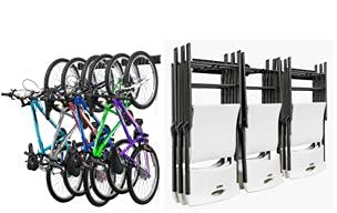 Garage Wall Storage Rack for Bikes and Chairs