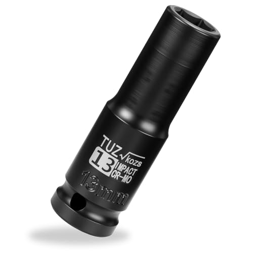Image of 1 /2 Inch Drive 13mm Deep Metric Impact Socket,CR-MO,6 Point Radius Corner Design,Square Chamfered Opening,Axle Nut Impact Grade Socket for Easy Removal