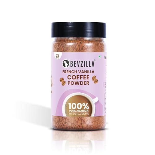 Image of Bevzilla 75 Grams X 4 Flavoured Instant Coffee Powder Pack of Colombian Gold, Turkish Hazelnut, French Vanilla & English Butterscotch | 75 Gms Each | Bottle| Premium Arabica Instant Coffee (Pack of 3)