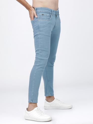 Image of Highlander Men's Slim Fit Jeans | Cropped Length | Jeans for Man | Stylish Casual Wear for Everyday Comfort