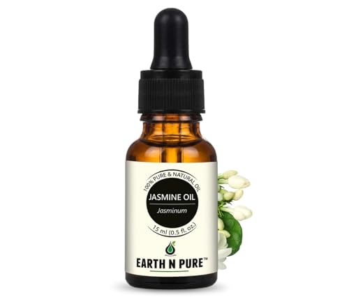 Image of Earth N Pure Jasmine Essential Oil | 100% Pure, Natural & Undiluted | Steam Distilled | Relaxation, Radiant Skin & Nourished Hair | 15ml