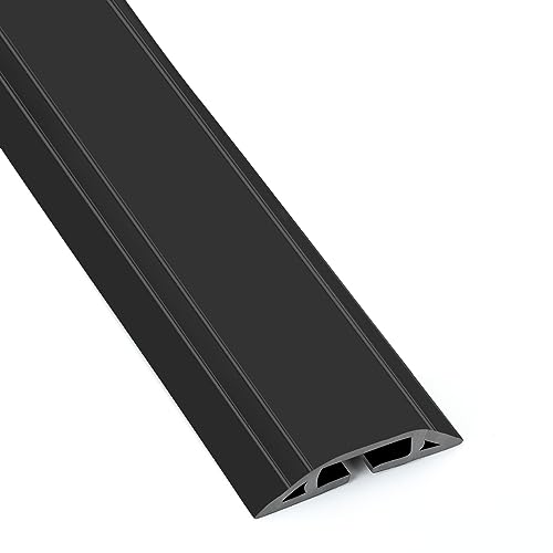 Image of Eapele 6.5 ft Floor Cord Cover Heavy Duty Cable Protector, Easy to Unroll, Prevent Trip Hazard for Home Office or Outdoor Settings (Black)