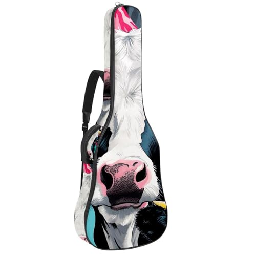 Sac pour guitare multicolore motif vache idéal pour les cours et répétitions