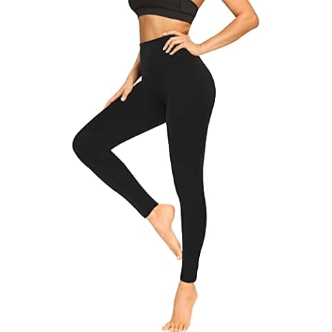 High Waisted Leggings for Women No See-Through Tummy Control Yoga Pants Workout Leggings-Reg&Plus Size - Black - Large-X-Large(Plus Size 12-20) Cover