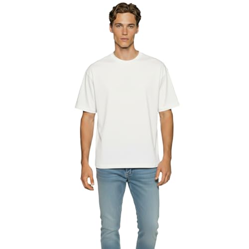 Image of Van Heusen Men's Premium Cotton Oversized Drop Shoulder Brand Logo T-Shirt