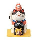 デコレコーポレーション concombre 福重ね招き猫(フェルトマット付き) サイズ：約W4 D5 H6.8 ZCB-61264