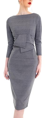 Marycrafts Women's Work Office Business Square Neck Sheath Midi Dress