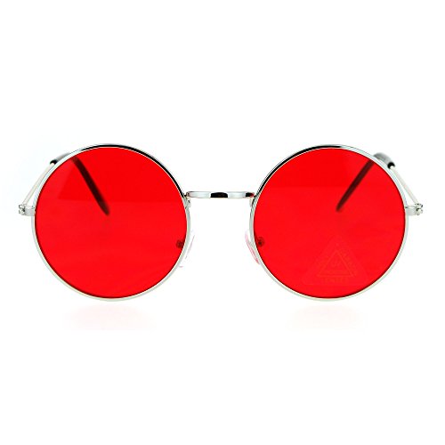 SA106 Retro Vintage Flat Color Circle Round Lens Sunglasses2