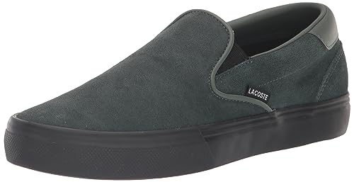 Lacoste Men's Jump Serve Slip Sneaker, Dark Green/Black, 11.5