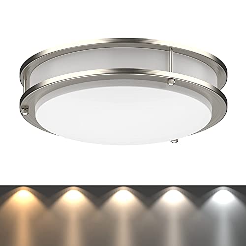 DYMOND LED Ceiling Light Dimmable Flush Mount Adjustable Light Color (2700K/3000K/3500K/4000K/5000K) 5-in-1 Selectable CCT (12 inches)