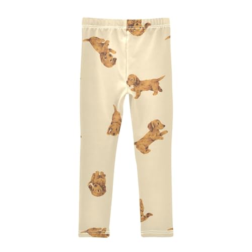 Hand Drawn Dog Girls Leggings,Workout Leggings for Girls Toddler Athletic Legging Size for 3-10T2