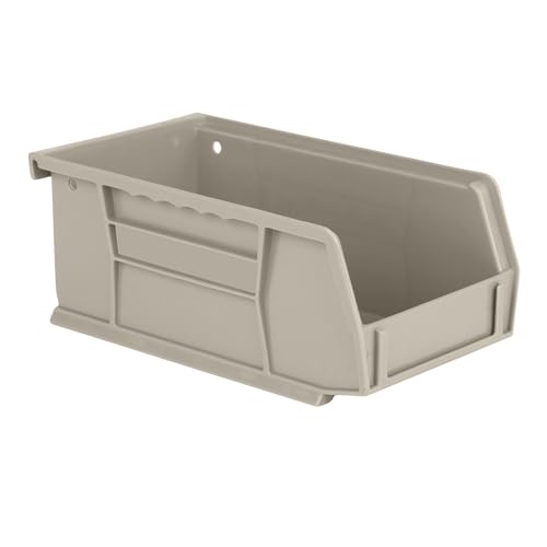 Hudson Exchange 7-1/2' x 4' x 3' Plastic Stackable Storage Bin and Hanging Container, Stone