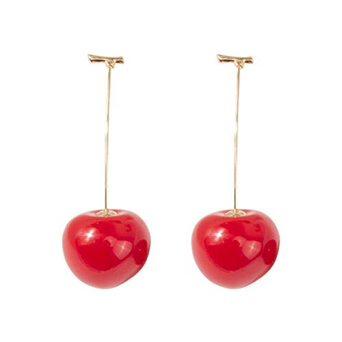 Timetries 3D Red Cherry Drop Earrings Cute Funny Fruit Dangle Earrings Charm Jewelry Gift Earrings for Women Girls