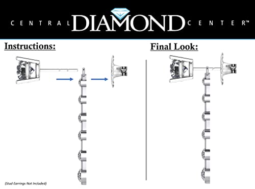 Earring Jacket for Stud Earrings in Solid 925 Sterling Silver made with Pure Brilliance Zirconia CZ4