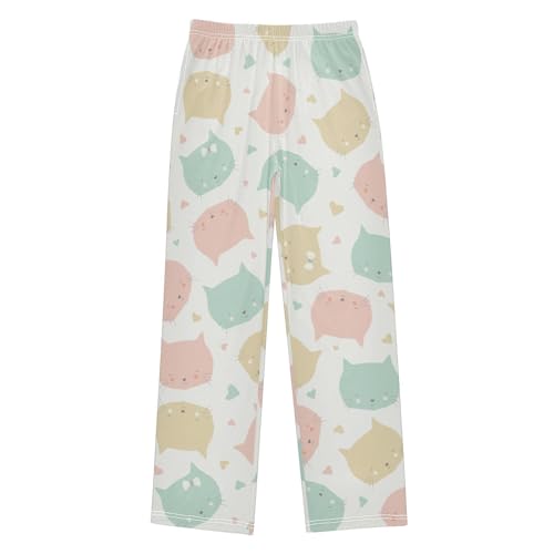 Boys' Pants Animal Colorful Cat Heart Cute Cartoon Long Bottoms Jogger Pants Elastic Waist Trousers with Pockets S-XL