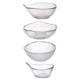 BESTonZON 4 Stück Kleine Glasschälchen für Saucen und Vorspeisen aus Glas Fein Verarbeitet Leicht zu Reinigen für Party und Bankett