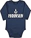Shirtracer Statement Sprüche Baby - Moinsen - 6/12 Monate - Navy Blau - Strampler Anker - BZ30 - Baby Body Langarm