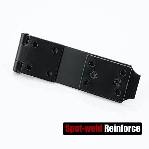 JQK Door Hasp Latch Lock, 5 Inch 304 Stainless Steel Safety Packlock Clasp Thickness 1.9 mm, Matte Black 4 Pack, DL130-PB-P4