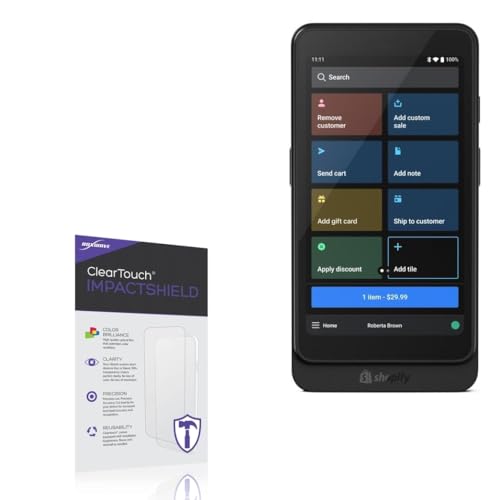 BoxWave Screen Protector Compatible with Shopify POS Go - ClearTouch ImpactShield (2-Pack), Impenetrable Screen Protector Flexible Film