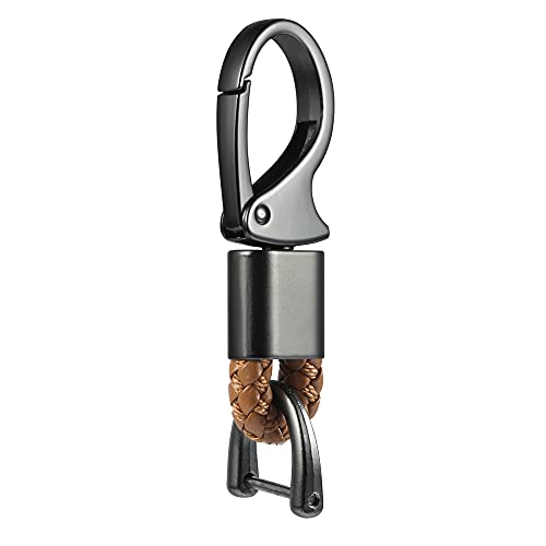 Image of Car Keychain Accessories Leather Holder Keyfob Sturdy Metal Carabiner Key Chains for Women and Men
