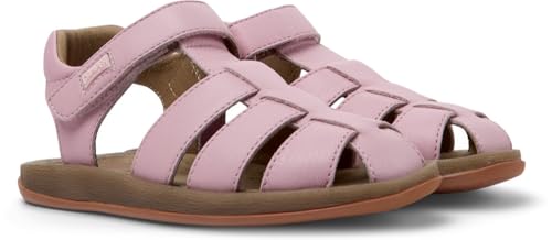 Camper Para Menina. 80177-083 SandáLias Bicho Em Pele Cor-De-Rosa (27), Couro, Plano, Velcro, Casual, SustentáVel, Moda Infantil - 5
