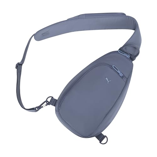 Image of PUMA Women's Myriad Sling, Sporty Hands-Free Bag with Reversible Strap & Dual Compartments, Grey Sky /Snow Mountain Blue, One Size