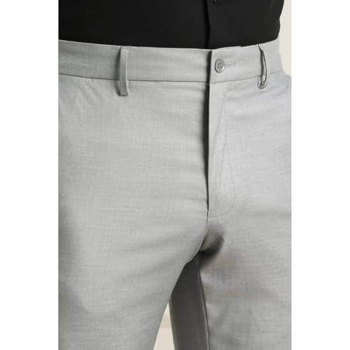 Image of Van Heusen Men's Mid Rise Slim Fit Durapress Flat Front Trousers | Superior Comfort | Auto-Flex Waist Band | Soft Touch