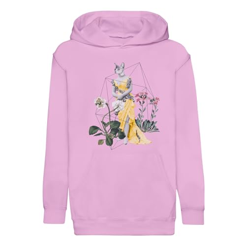 Sweat à capuche enfant chat mannequin collage art 1930 pull fleurs