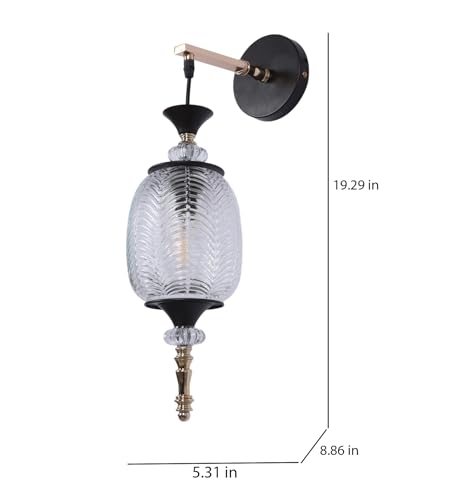 Image of ELAINTE Premium Wall Light | | Elegant Glass Wall Lamp for Living Room & Hallway | 3 Years Warranty | Free Bulb (Lux-Single)
