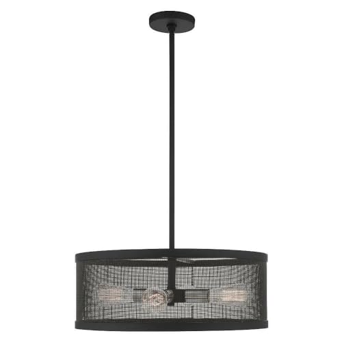 Image of Livex Lighting 4 Light Black Chandelier