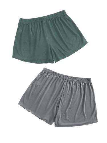Image of Floerns Women's Plus Size Solid Pajama Shorts 2 Pack Soft Lounge Sleep Shorts