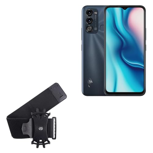 BoxWave Holster Compatible with itel Vision 3 - ActiveStretch Sport Armband, Adjustable Armband for Workout and Running - Jet Black