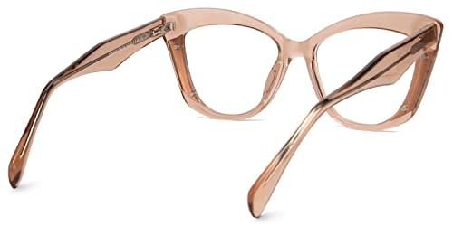 Image of Zeelool Vintage Cat Eye Blue Light Blocking Glasses for Women Amy JGA300178-03 Champagne