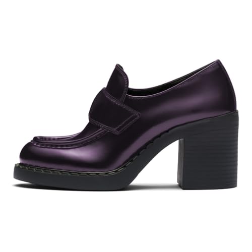 Maiyang Women Classic Chunky Block Mid Heel Platform Loafers Round Toe Slip on Comfortable Casual Daily Pump Shoes Size 4-16 US2