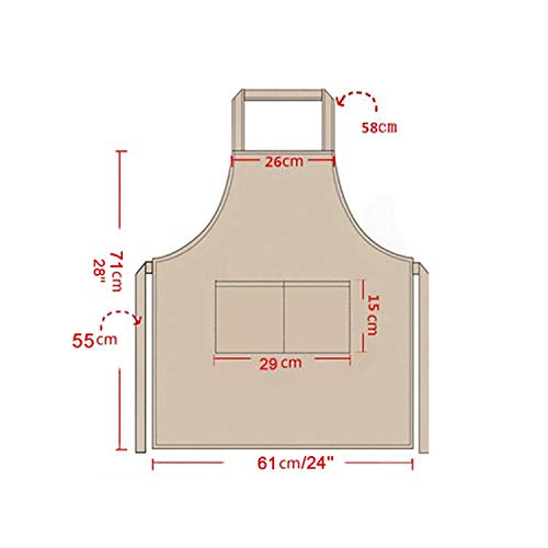 LOYHUANG Total 6PCS Black Apron for Wowen Adult Unisex with 2 Pockets-Chef Cooking Baking Kitchen Restaurant Crafting Painting Party Aprons