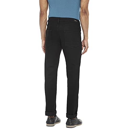 Image of Everblue Men Solid Stretchable Black Comfort Slim Midrise Jeans