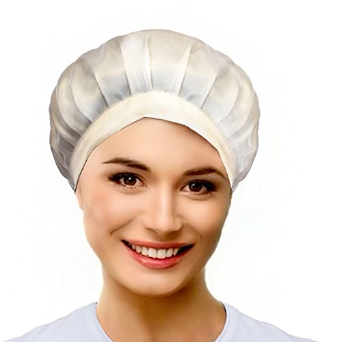 LEAKOKUA(レアコクア) ナイトキャップ シルクキャップ 天然シルク100% ロングヘア ショートヘア 対応 美髪 ヘアキャップ LE05 (03.ホワイト)