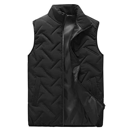 FUBESK Gilet bouffant grande taille pour homme, manteau d'hiver chaud et épais avec capuche, élastique, gilet pour homme, gilet chaud pour l'hiver, veste matelassée sans manches Cover